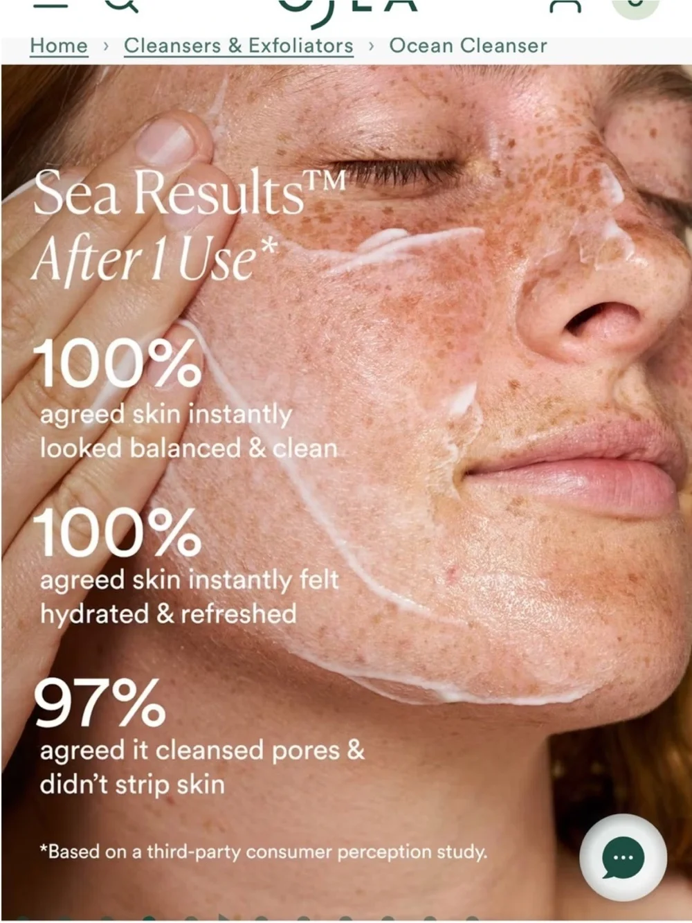 OSEA Ocean Cleanser NIB. Exfoliant, Calms & Refreshes skin. Seaweed Infused